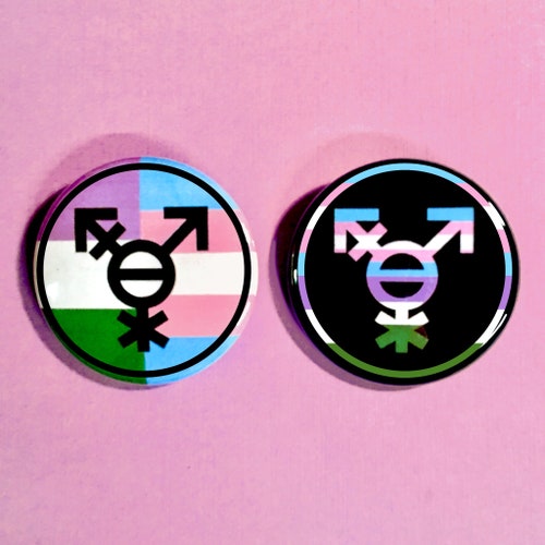 Custom Gender Symbol Button Pride Flag Transgender Etsy