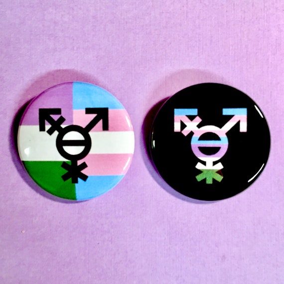 Custom Gender Symbol Pride Flag Buttons Transgender Etsy