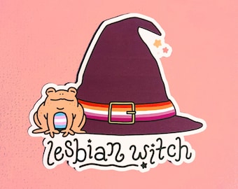 Lesbian Witch Pride Sticker | Spooky Halloween LGBTQ