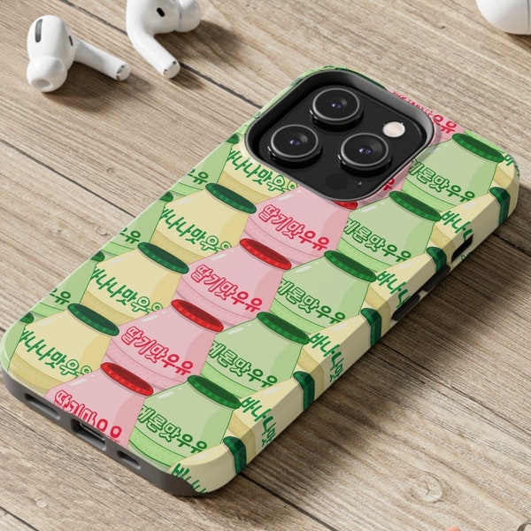 Korean Milk iPhone Case | Strawberry, Melon, Banana | Hard Phone Case | Asian food | South korea | Kpop inspired | Korean Accessories