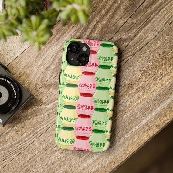 Korean Milk iPhone Case Strawberry, Melon, Banana Hard Phone - Main Image