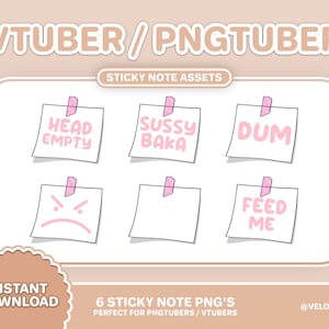 Pink VTuber / PNGTuber Sticky Note Asset | Streamer Setup | Twitch Channel Points | Funny Stream overlays