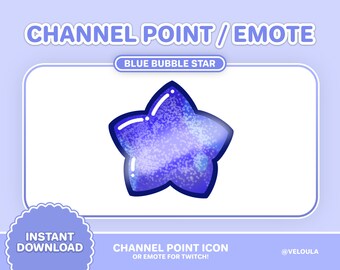 Twitch Star Channel Point / Emote Dark Blue | streamers | Kawaii bubble star, Pastel Aesthetic, Celestial | Stream | Star theme