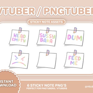 Rainbow VTuber / PNGTuber Sticky Note Asset | Streamer Setup | Twitch Channel Points | Funny Stream overlays