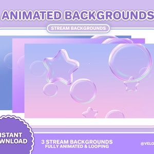 Animated Stream Background / Dreamy Soft Star Bubble Twitch Overlay / Custom Scene, Cute Aesthetic, Stream Setup, Vtuber Background, Kawaii