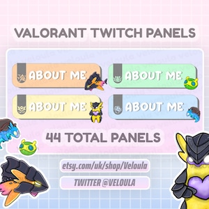 44 x VALORANT TWITCH PANELS! Gekko Creatures, cute and kawaii assets for streaming!