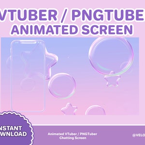 Sunset Bubble VTuber Screen | INSTANT DOWNLOAD | Kawaii Pastel Aesthetic | Just Chatting Overlay | Animated Background | VTuber Overlay