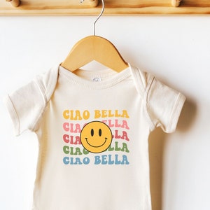 Ciao bella baby shirt, Italian Baby Shower Gift, Italy baby bodysuit, Italian baby shirt, gift for Italy lover, Italy Pregnancy Announcement