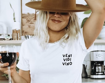 Veni Vidi Vino T-Shirt (Wine lovers shirt, wine tasting shirt, vino shirt, Italian wine shirt)