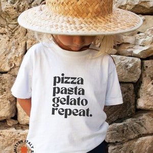Italian Food Italy Toddler Shirt, Pizza Pasta Gelato shirt for kids, Matching Family Italian Food Tee, Cute Italy Vacation Travel Shirt