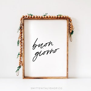 Buongiorno Art Print for Italy lover, Italian saying art, Gift for Italy lover, Italian Quote, Minimalist Wall Decor