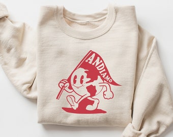 Italy Sweatshirt Andiamo Crewneck Sweatshirt Gift for Italophile, Italy Travel Gift, Matching family Italy Sweatshirt Travel Retro Mascot