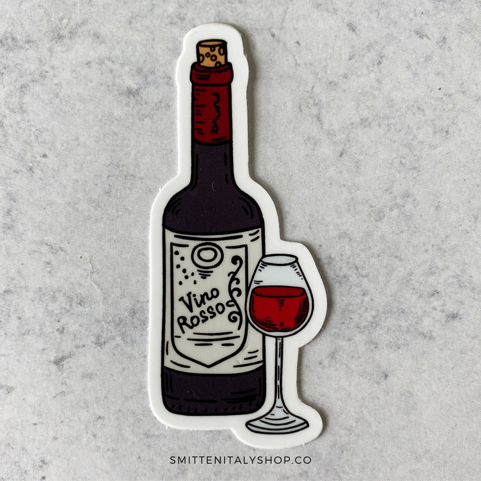 Italian Wine Sticker Vino rosso Red wine sticker Wine | Etsy