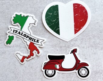 2 X 3D Gel Domed Stickers - Italy Flag Badge For Car, Moto, Helmet, Laptop