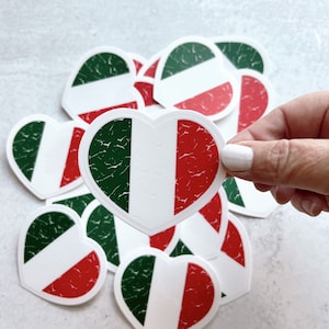 Italian Flag Heart Sticker Gift for Italy Lover, Italy Laptop Sticker, Italian Car Decal , Italian American Gift, Tri-Colore Italy sticker