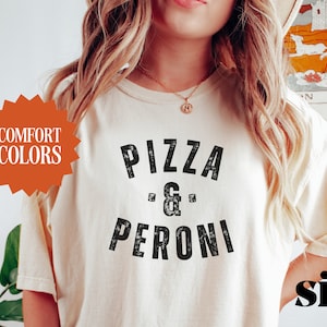 Italy Comfort Colors Shirt, Italian Summer Beach Tee, Pizza and Peroni T-shirt, Italy vacation shirt, Gift for Italy lover, Italian food tee