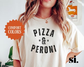 Italy Comfort Colors Shirt, Italian Summer Beach Tee, Pizza and Peroni T-shirt, Italy vacation shirt, Gift for Italy lover, Italian food tee