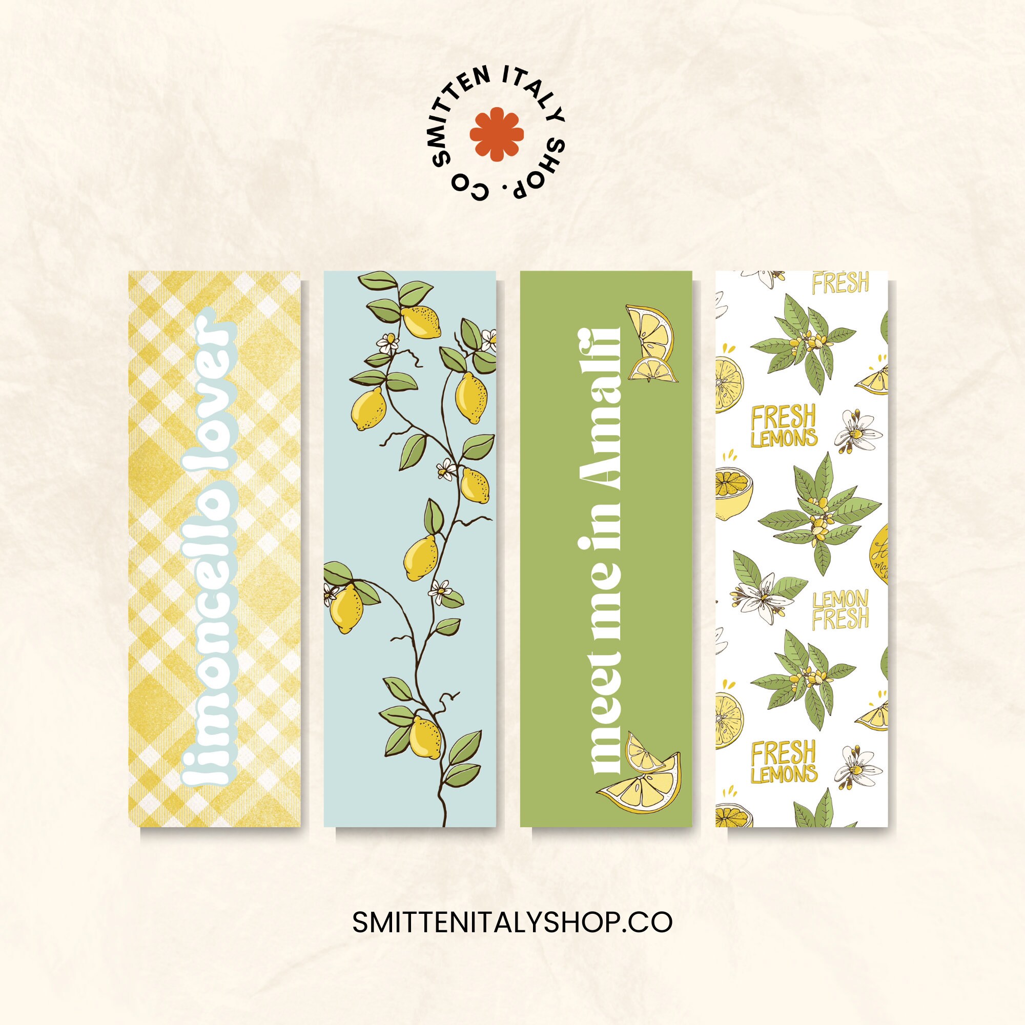 Printable Lemon Bookmark Set for Italy Lovers, Set of 4 Cute Lemon ...