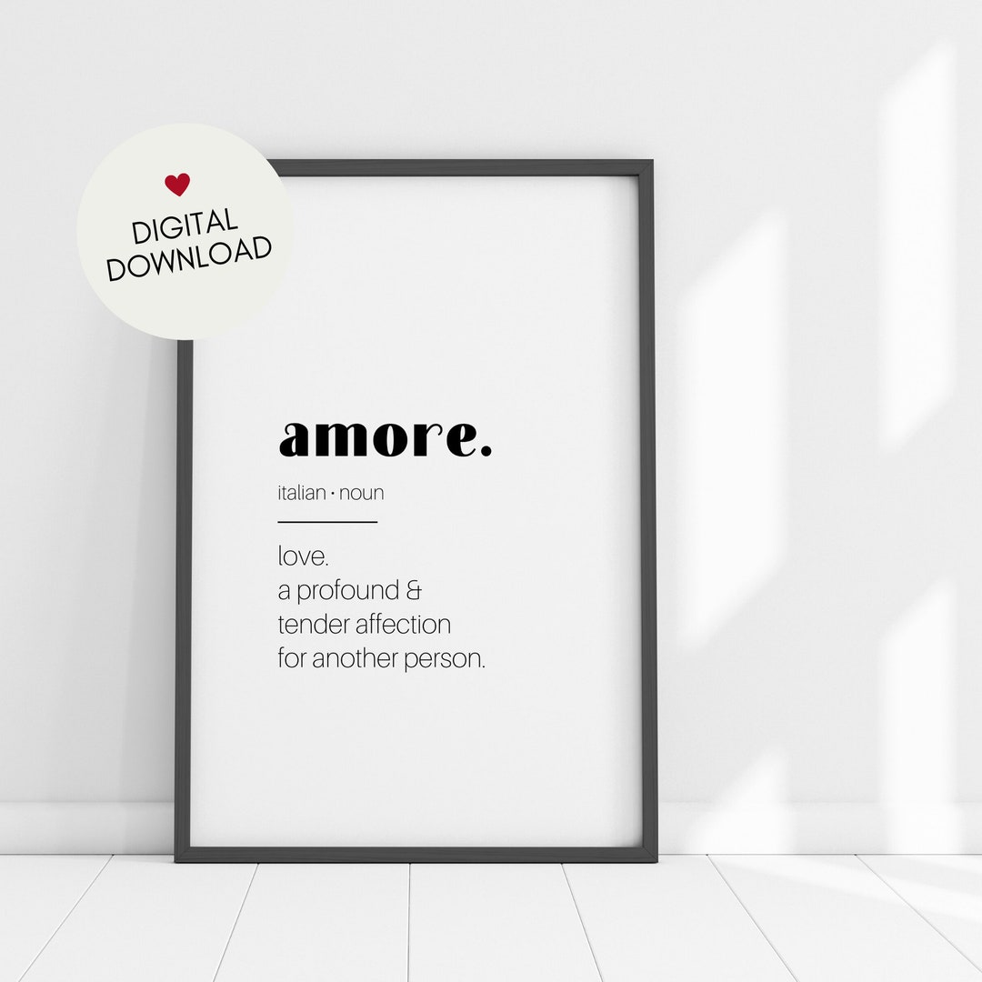 Amore Definition Art Love Printable Art Minimalist Wall Etsy