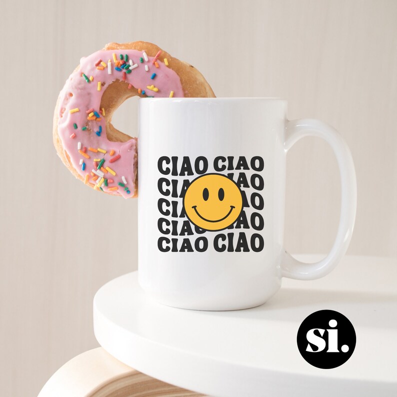 Ciao Smiley Face Coffee Mug for Italy Lover (smittenitalyshop.co)