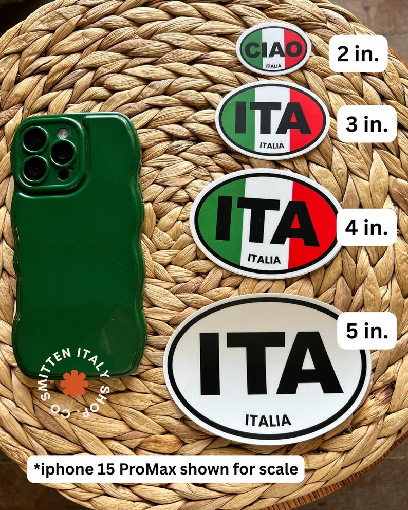 Italy Sticker Gift for Italy Lover, Oval Italy Country Code Decal, Italian Wedding Favor, Study Abroad Gift, Travel Agent Gift image 4