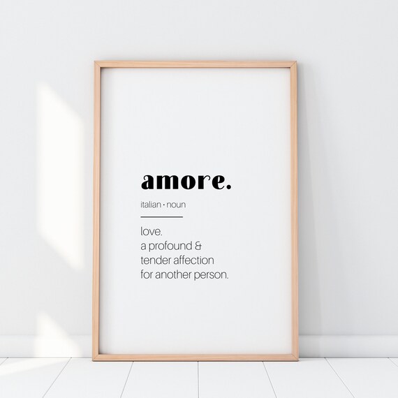 Amore definition Love Definition Wall Art Italy lovers Etsy