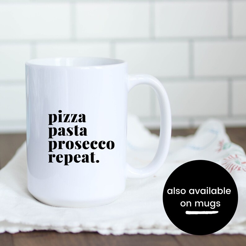 Pizza, Pasta, Prosecco, Repeat Tote bag Italy Lovers gift Foodie Gift Eco Friendly bag image 8