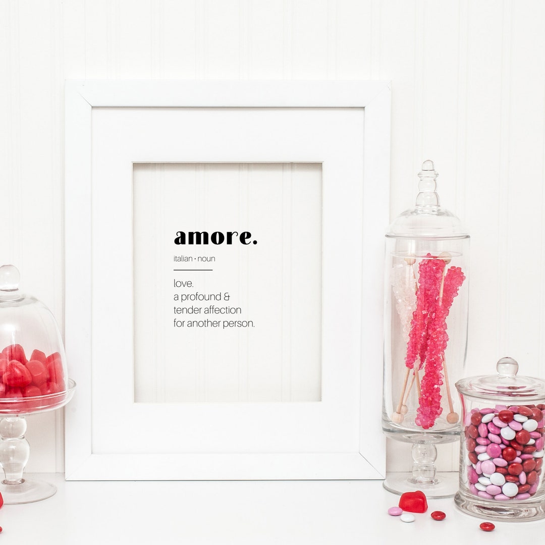 Amore Definition Art Print, Love Definition Wall Art, Gift for Italy