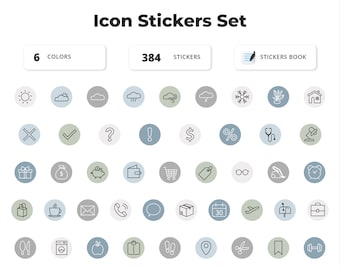 Digital Stickers - Icon Pack for GoodNotes - Digital Icon Stickers for Digital Planner