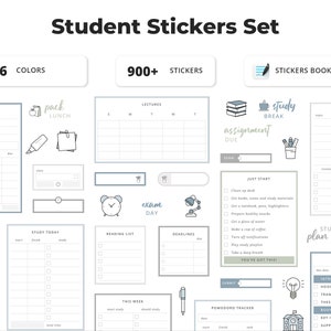 Digital Stickers - Student Stickers Pack for GoodNotes - Student Planner Stickers - College Planner Stickers