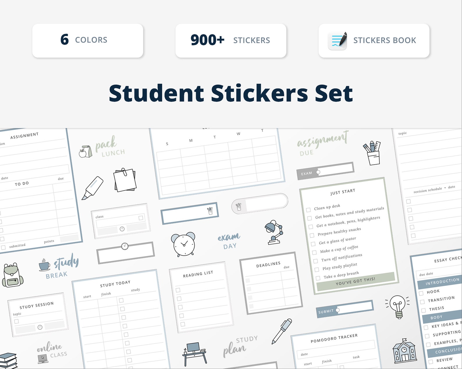 Digital Stickers Student Stickers Pack for Goodnotes Etsy Hong Kong