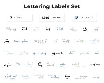 Label Stickers - Digital Sticker Pack for GoodNotes - Lettering Script Stickers Book - Minimalist Stickers
