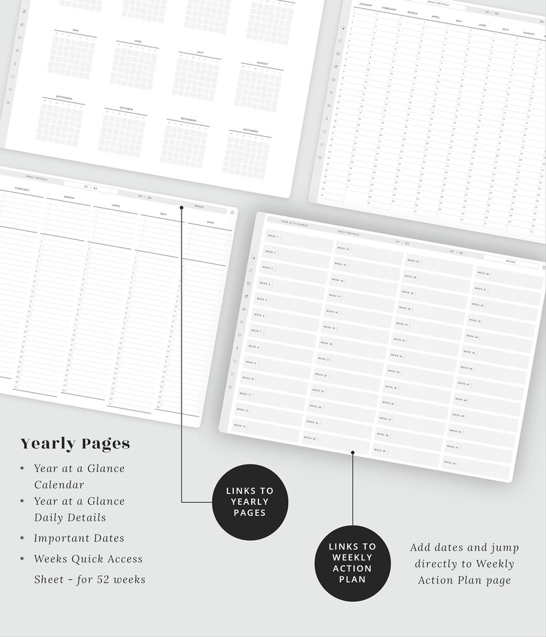 Undated Digital Planner for Goodnotes Weekly and Daily Etsy