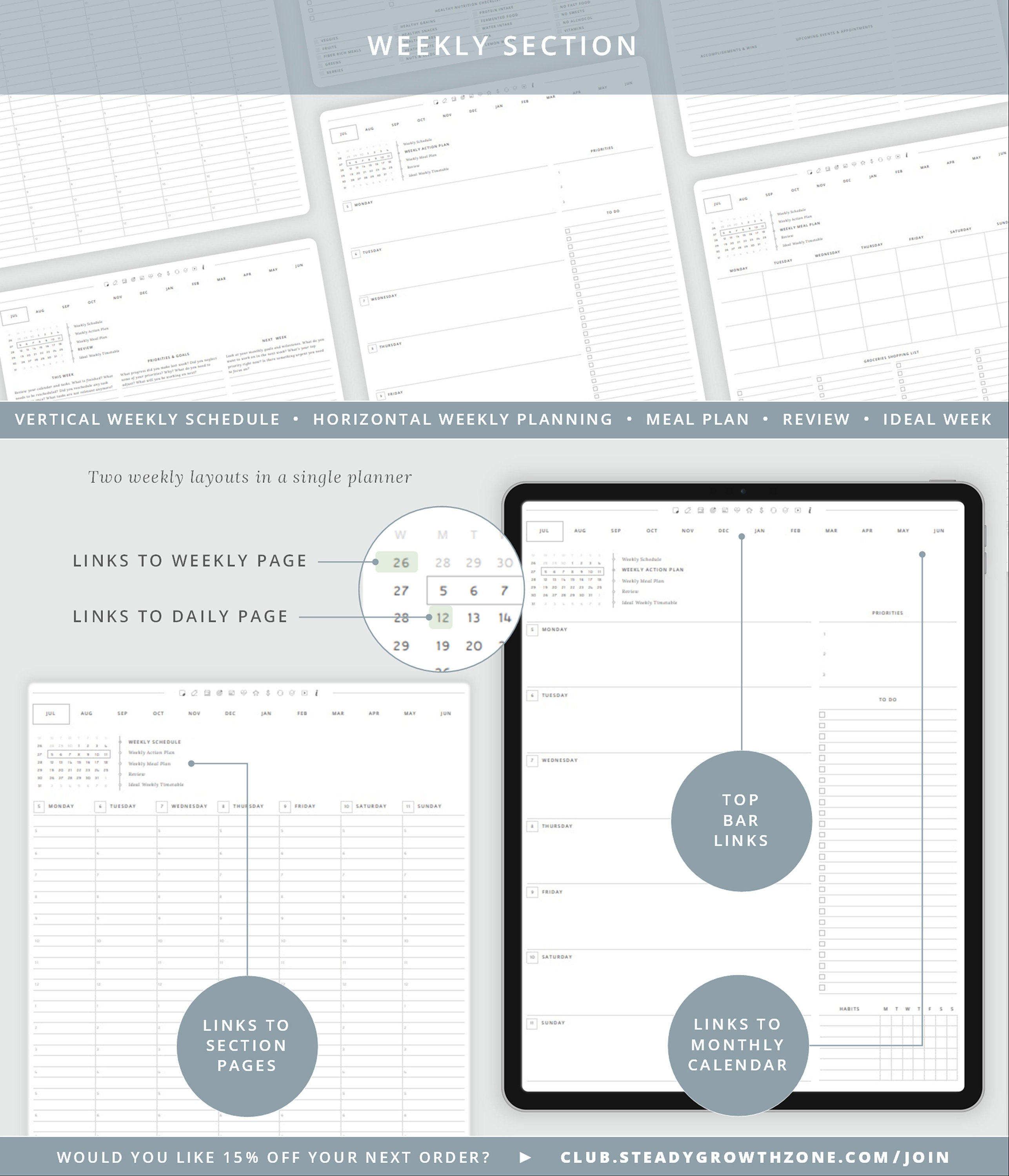 Digital Planner Daily Planner 20212022 with Goal Planner Etsy