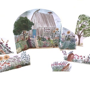 Carte Cottage Garden, à découper et à fabriquer