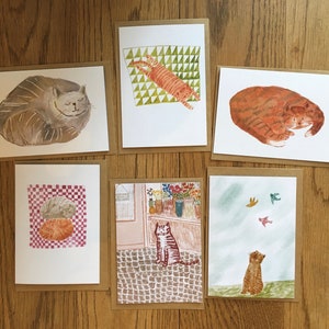 Cat Cards - Un set di 6 gatti illustrati
