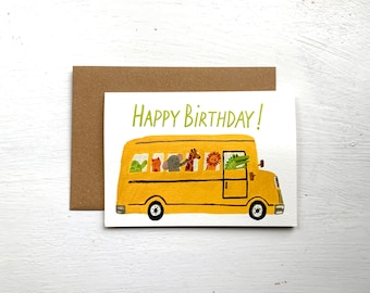 Happy Birthday Bus!  - Greeting card