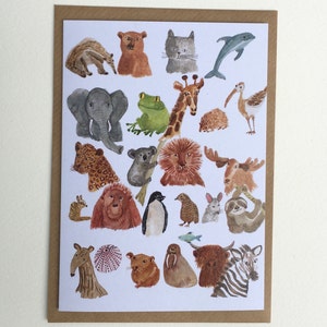 Carte Alphabet des animaux d'Ezra