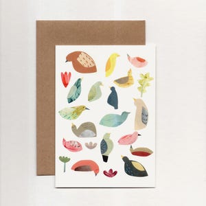 Collage Birds - Greeting card