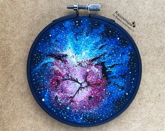 Little space art with blue nebula in Sagittarius constellation