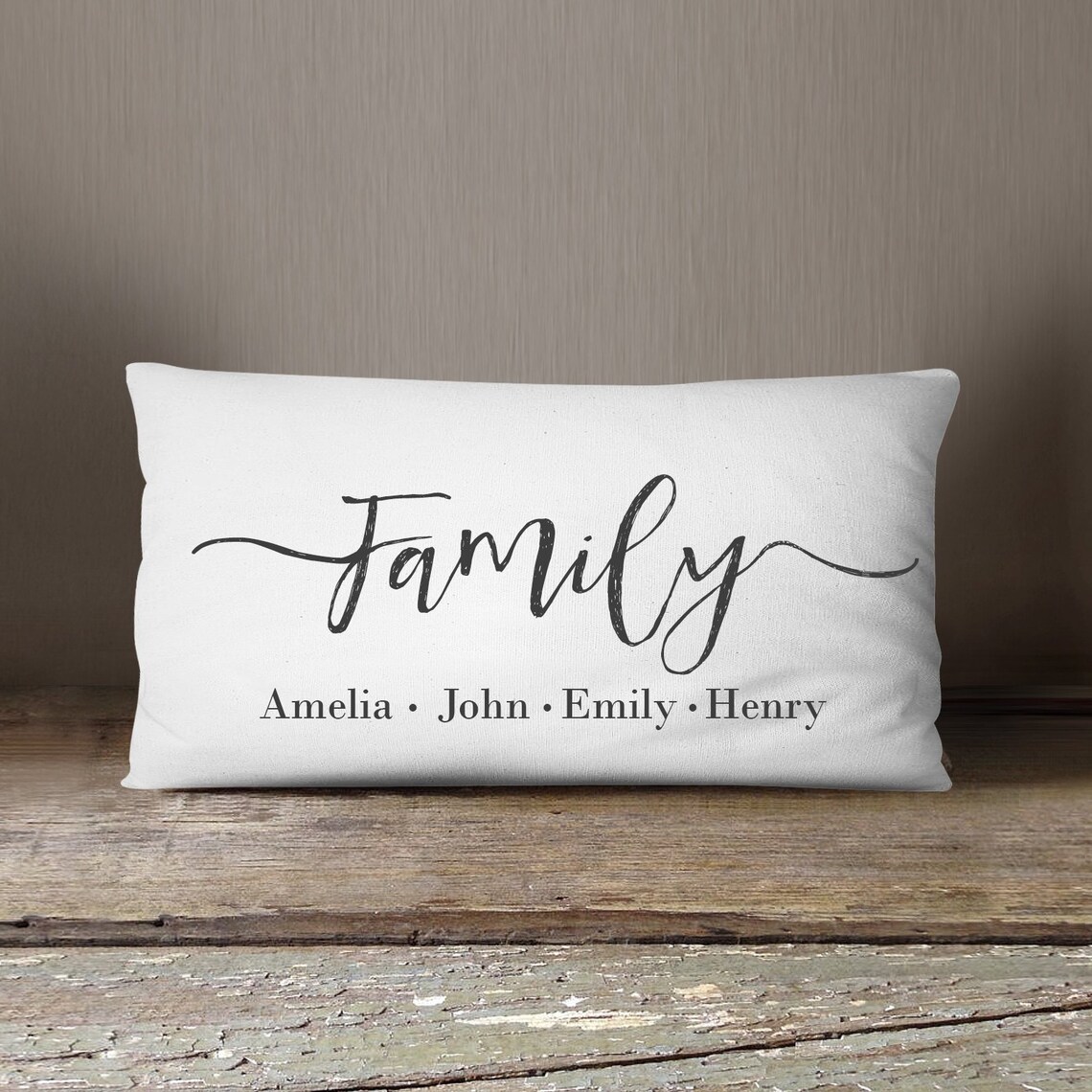 Personalized Family Pillow Custom Family Pillow Custom Name Etsy