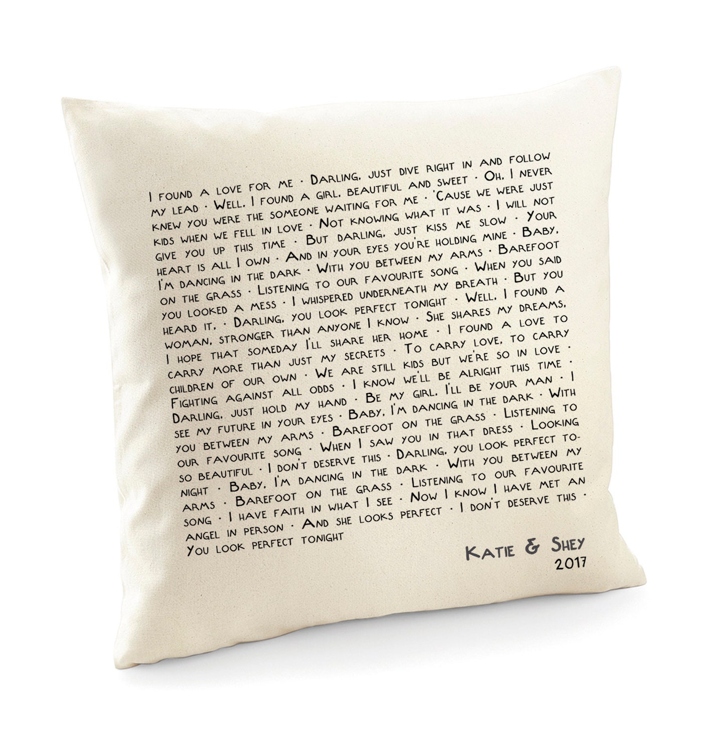 Custom Song Lyrics Pillow Song Lyrics Cushion Valentines Etsy