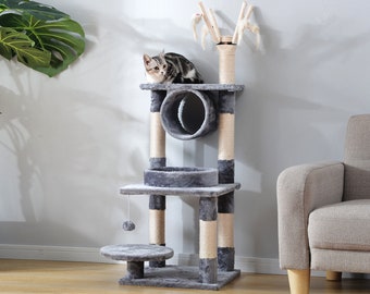 small grey cat tree