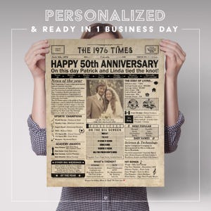 50th Anniversary gift for parents | Printable anniversary party decor | Couple's gift | 1976 Poster | CANADA version | Digital Download image 5