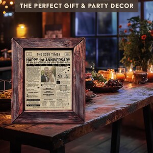1 year anniversary, 1st anniversary gift for husband or wife, Printable paper anniversary gift containing news & highlights from 2025 in UK image 7