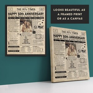 50th Anniversary gift for parents | Printable anniversary party decor | Couple's gift | 1976 Poster | US version | Digital Download image 6
