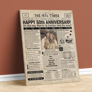 50th Anniversary gift for parents | Printable anniversary party decor | Couple's gift | 1976 Poster | US version | Digital Download image 4