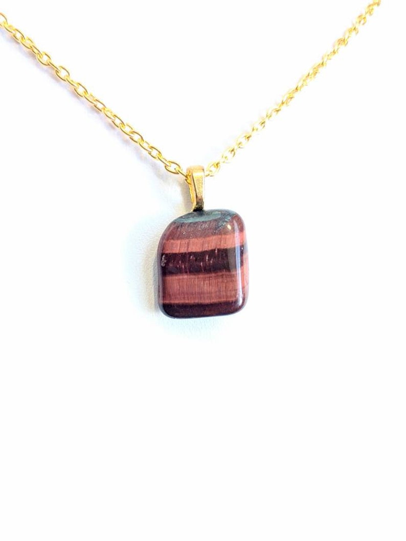 Red Tiger Eye Necklace Pendant Stone Boho