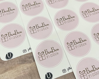 Pegatinas con logotipo personalizado: Etiquetas redondas para imagen de marca y embalaje.