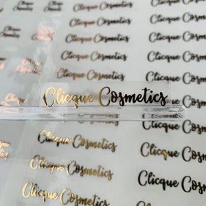 Real foil stickers, personalized labels, perfect for lipgloss tubes, eyelashes and cosmetics packaging image 1